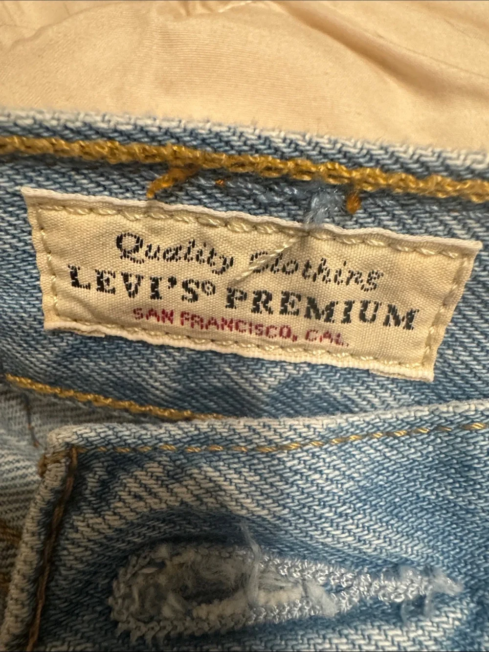 Levi's Light Blue Distressed Cutoff Denim Shorts